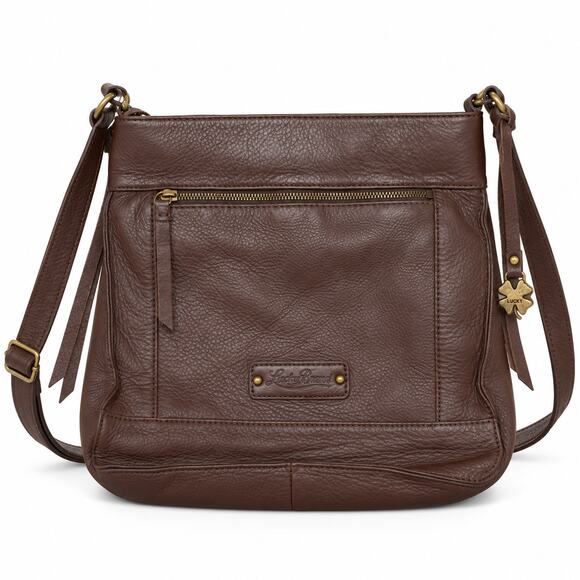 Lucky Brand Handbags - Lucky Brand Dixie Brown Leather Crossbody Studded Bag Boho Western
